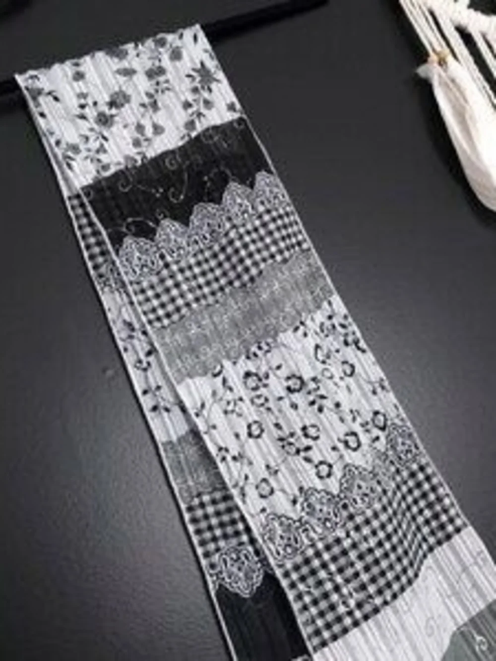 Black and White Patterned Scarf